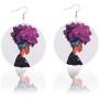 Melody Clover 8 Pair Wooden Round Earrings DIY Printing African Multicolor Geometric Personalized Earrings for Woman Fashion Jewelry