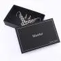 Masiter Rhinestone Necklace Crystal Earrings Glitter Tennis Chain 2Pcs Wedding Bridal Bridesmaid Costume Jewelry Set for Women and Girls