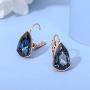 Swarovski Crystal Triangle Leverback Drop Earrings for Women 14K Rose Gold Plated Hypoallergenic Jewelry
