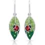 BLING BIJOUX Colorful Leaf with Lady Bug Lucky Crystal Dangle Earrings for Women & Girls, Never Rust 925 Sterling Silver with Free Breathtaking Gift Box for a Special Moment of Love
