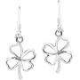 Stylish & Lucky Four-Leaf Clover .925 Sterling Silver Dangle Earrings