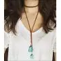 Doubnine Turquoise Choker Boho Wrap Necklace Bohemian Jewelry Vegan Suede Lariat Sexy Accessories for Women