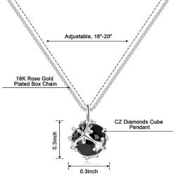 ZRU Dainty Necklace for Women, 18K Rose Gold/Gold/White Gold Plated Simple Pendant Necklace with Cubic Zirconia, Valentines Day Gift Birthday Gifts for Teen Girls Girlfriend Wife Her