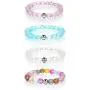 4Pcs Mystic Mermaid Beaded Stretch Bracelet Handmade Round Glass 8mm Multicolor Matte Beads Elastic Bracelet Shining Moonstone Beads Wristband for Women Girl Valentines Jewelry