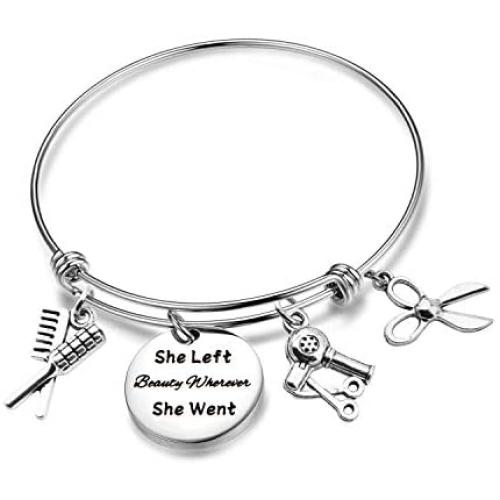 MAOFAED Hairdresser Gift Hair Stylist Gift She Left Beauty Wherever She Went Cosmetology Graduation Gift for Her