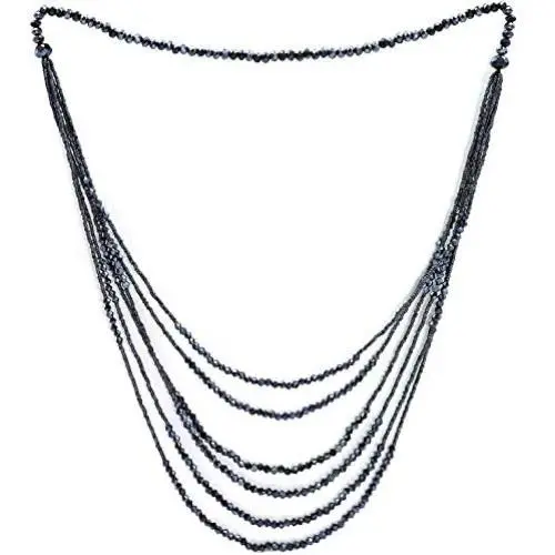 Suyi Long Endless Beads Necklace for Women Crystal Layered Strands Necklace Jewelry Suyi Long Endless Beads Necklace for Women Crystal Layered Strands Necklace Jewelry