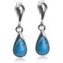 Sterling Silver Imitation Turquoise Small Drop Dangle Earrings
