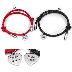 ORFAN Attract Magnetic Couples Bracelets Custom Magnetic Couple Bracelet for Him and Her Set Promise Rope Braided Bracelet Set for Couples