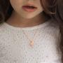 Disc Initial Necklaces for Women Girls, 14K Gold Filled Dainty Round Disc Double Side Engraved Hammered Initial Necklace Personalized Letter Pendant Initial Necklaces Jewelry Gifts for Women Girls