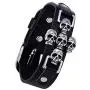 Eiffy Vintage Retro Rivet Punk Cool Hip Hop Leather Skull Skeleton Crossbone Biker Bangle Bracelet Mens Adjustable Jewelry
