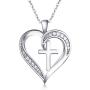 Van Chloe Heart Cross Necklace for Women 925 Sterling Silver Necklace Cubic Zirconia Diamond Pendant White Gold Plated Valentines Day Mothers Day Jewelry Gift for Women Girls