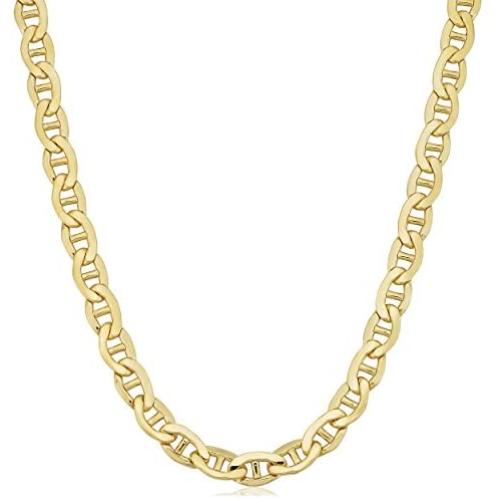 Kooljewelry Mens 14k Yellow Gold Filled Heavyweight 7.8 mm Mariner Link Chain Necklace