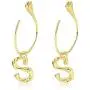 Sllaiss Sterling Silver Charm Bamboo Initial Earrings For Women Men 26 A-Z Capital Alphabet Earrings Open Half Circle Drop Dangle Letter Earrings Semi-Hoop 18K Gold Plated Sllaiss Sterling Silver Charm Bamboo Initial Earrings For Women Men 26 A-Z Capital Alphabet Earrings Open Half Circle Drop Dangle Letter Earrings Semi-Hoop 18K Gold Plated
