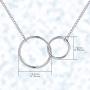 BENOITE Silver Simple and Durable Double Round Necklace Christmas Mothers Day Valentines Day Gift Symbolizes Endless Love by Son and Daughter
