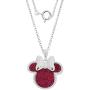 Disney Mickey Mouse or Minnie Mouse Silver Plated Glitter Pendant Necklace