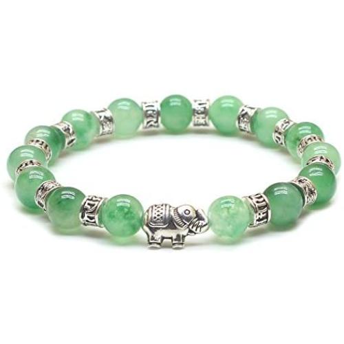 Weelovee Handcraft Nature Stone 8mm Beads Bracelet for Women Mens Healing Chakra Yoga Link