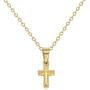 In Season Jewelry 14k Gold Plated Religious Small Cross Pendant Necklace Babies Kids 16''