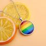 Gzrlyf Gay Pride Necklace Rainbow Pendant Necklace Gay Lesbian LGBT Pride Jewelry