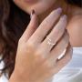 Silver Plated Initial 26 Alphabet Open Adjustable Mid Finger Ring Dainty Inlaid Crystal Jewelry