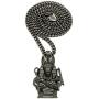 Shiny Jewelers USA Mens Egyptian Anubis Hematite GOD Pendant Cuban Box Chain Necklace