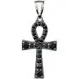 Sterling Silver Egyptian Ankh Cross with Black Onyx Pendant Necklace