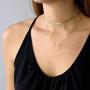 CHESKY 14K Gold Plated Coins Pendant Necklace for Women Handmade Circle Choker Necklace with Round Disc Pendants Delicate Jewelry