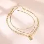 HAWSON Gold Lock Necklaces Dainty Choker Necklaces for Women, 18K Gold Plated Layering Paperclip Adjustable Link Chain Statement Choker Necklaces for Girls