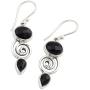 NOVICA Onyx .925 Sterling Silver Dangle Earrings Romantic Journey
