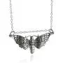 Sterling Silver Deaths Head Hawk Moth Pendant Necklace, 18'' Cable Chain Sterling Silver Deaths Head Hawk Moth Pendant Necklace, 18'' Cable Chain