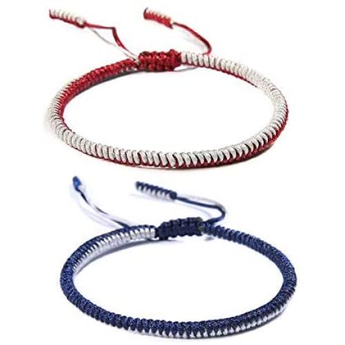 HUNO Handmade Weave Tibetan Buddhist Woven Knots Bracelets Mens Womens Lucky Red String Bracelets for Protection Jewelry