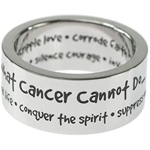 Joyful Sentiments Inspirational Jewelry Stainless Steel What Cancer Cannot Do Ring