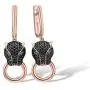 Santuzza Black Panther Spinel Rose Gold 14K Plating Earrings for Women 925 Sterling Silver Leopard Head Earring Santuzza Black Panther Spinel Rose Gold 14K Plating Earrings for Women 925 Sterling Silver Leopard Head Earring
