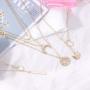 GYSONG Layered Necklaces for Women Long Necklaces Love Heart Moon Star Rose Pearl Layered Y Pendant Necklace Multilayer Simple Gold Choker Clavicle Chain Girls Jewelry Valentines Gift 9 Pieces