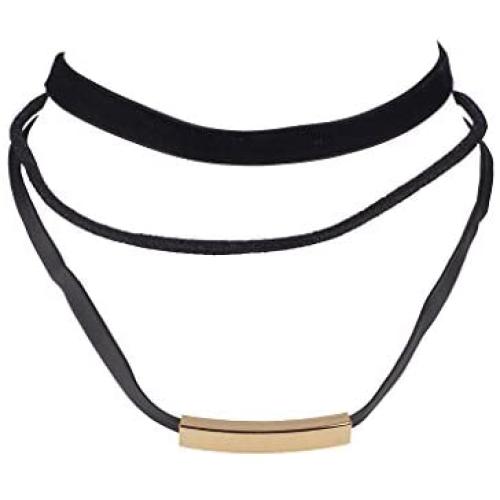 Lux Accessories Girls Choker Necklace Black Velvet 3pc Set