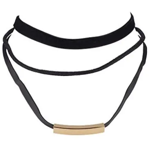 Lux Accessories Girls Choker Necklace Black Velvet 3pc Set Lux Accessories Girls Choker Necklace Black Velvet 3pc Set