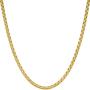 Lifetime Jewelry 2.2mm Rounded Box Chain Necklace 24k Gold Plated for Women & Men