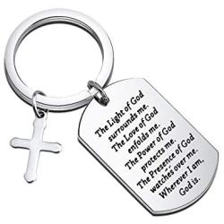 Gzrlyf Christian Gifts Prayer for Protection Keychain Religious Gifts for Christian Pastor Gifts