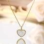 KissYan Micro-Pave Cubic Zirconia Heart Pendant Necklace, 14K Gold Plated Dainty Simulated Diamond Pendant Necklace Fashion Jewelry Gift for Women Girls