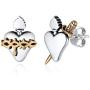 Nofade Silver Personalized 925 Sterling Silver Sacred Heart Stud Earrings Vintage Sacred Heart of Jesus Christian Jewelry For Women Men
