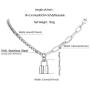 FindChic Handcuff Necklace Padlock Pendant Customized Handcuff Bracelet Partners in Crime Stainless Steel 18K Gold Plated Curb Chain Interlocking 18inch Friendship Statement Necklace for Girls & Women