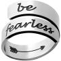 BFJLIFE Inspirational Rings for Women Keep Funcking Going Be Fearless Adjustable Statement Stainless Steel Spiral Wrap Twist Ring Encouragement Personalized Jewelry Gifts for Men Girls