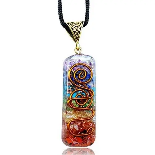 Tangie Marie Orgone Chakra Gemstone Pendant with Adjustable Cord – Seven Chakra Stones Necklace for Meditation and Spiritual Energy Tangie Marie Orgone Chakra Gemstone Pendant with Adjustable Cord – Seven Chakra Stones Necklace for Meditation and Spiritual Energy