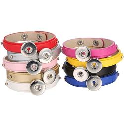 LOVGLISTEN 6pcs Mixed Random Adjustable Snap Jewelry Bracelet Charms 18mm for Snap Jewelry Making