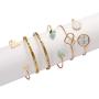 Chrontier Women Girls Boho Style Inspirational Bracelet Set Quote Engraved Multi-Layer Stackable Open Cuff Bangle Bracelets Friend Sister Gift Birthday Gold Plated Love Knot Triangle