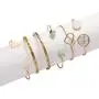 Chrontier Women Girls Boho Style Inspirational Bracelet Set Quote Engraved Multi-Layer Stackable Open Cuff Bangle Bracelets Friend Sister Gift Birthday Gold Plated Love Knot Triangle