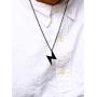 BEANS Stainless Steel Classic Vintage Antique Lightning Bolt Pendant Necklace for Men Women,Free Chain 20 Inches