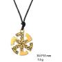 fishhook Pagan Sun Wheel Celtic Knot Raven Crow Symbol Pendant Necklace