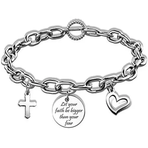 Christian Gifts for Women Religious Gifts for Women Let Your Faith be Bigger than Your Fear Bracelet Religious Jewelry(Faith-OBR) Christian Gifts for Women Religious Gifts for Women Let Your Faith be Bigger than Your Fear Bracelet Religious Jewelry(Faith-OBR)