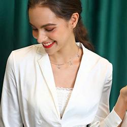 S925 Sterling Silver Celestial Jewelry Lucky Star Hollow Choker Necklace Disc Chain Statement Short Chain Necklace for Women Girls