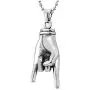 COOLSTEELANDBEYOND Punk Rock Roll, Steel Mens Womens Hand Pendant Necklace, 30 inches Steel Ball Chain COOLSTEELANDBEYOND Punk Rock Roll, Steel Mens Womens Hand Pendant Necklace, 30 inches Steel Ball Chain